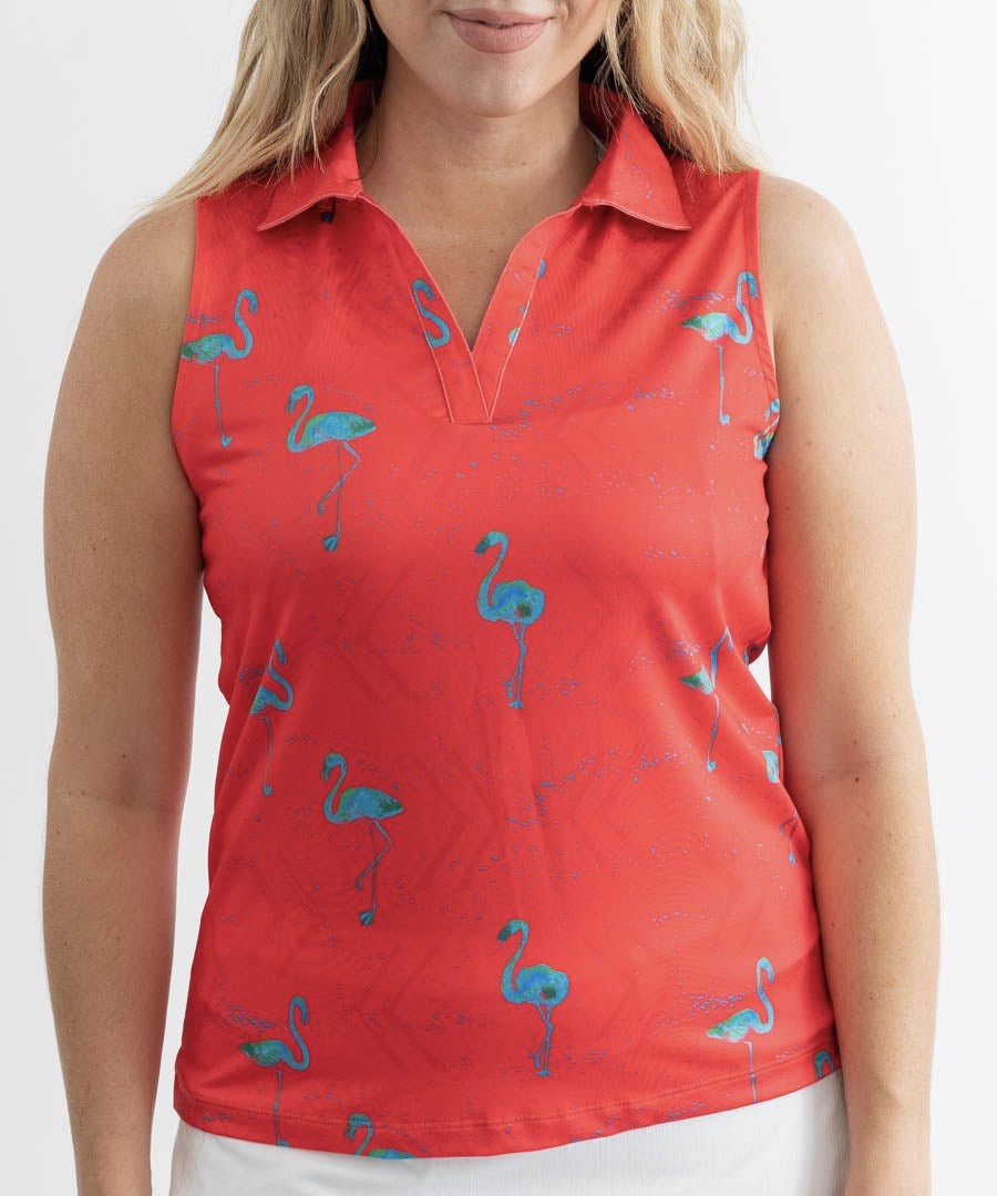 Womens Flamingo Golf Polo Just Beachy. Only 39.95. Yatta Golf
