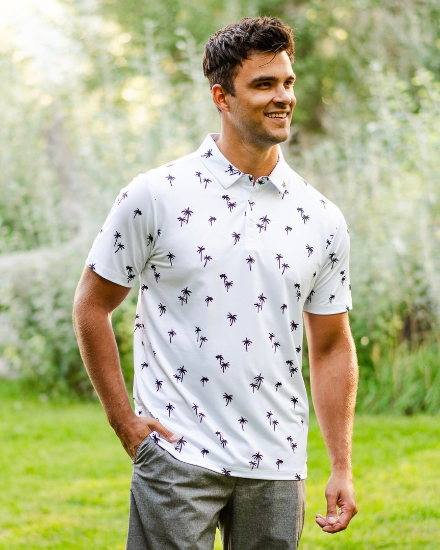 Palm Noir Golf Polo - Yatta Golf