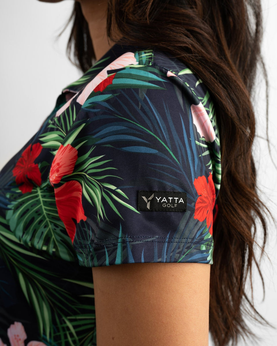 Women's Hawaiian Golf Shirt Jungle Hibiscus. Only 39.95 Yatta Golf