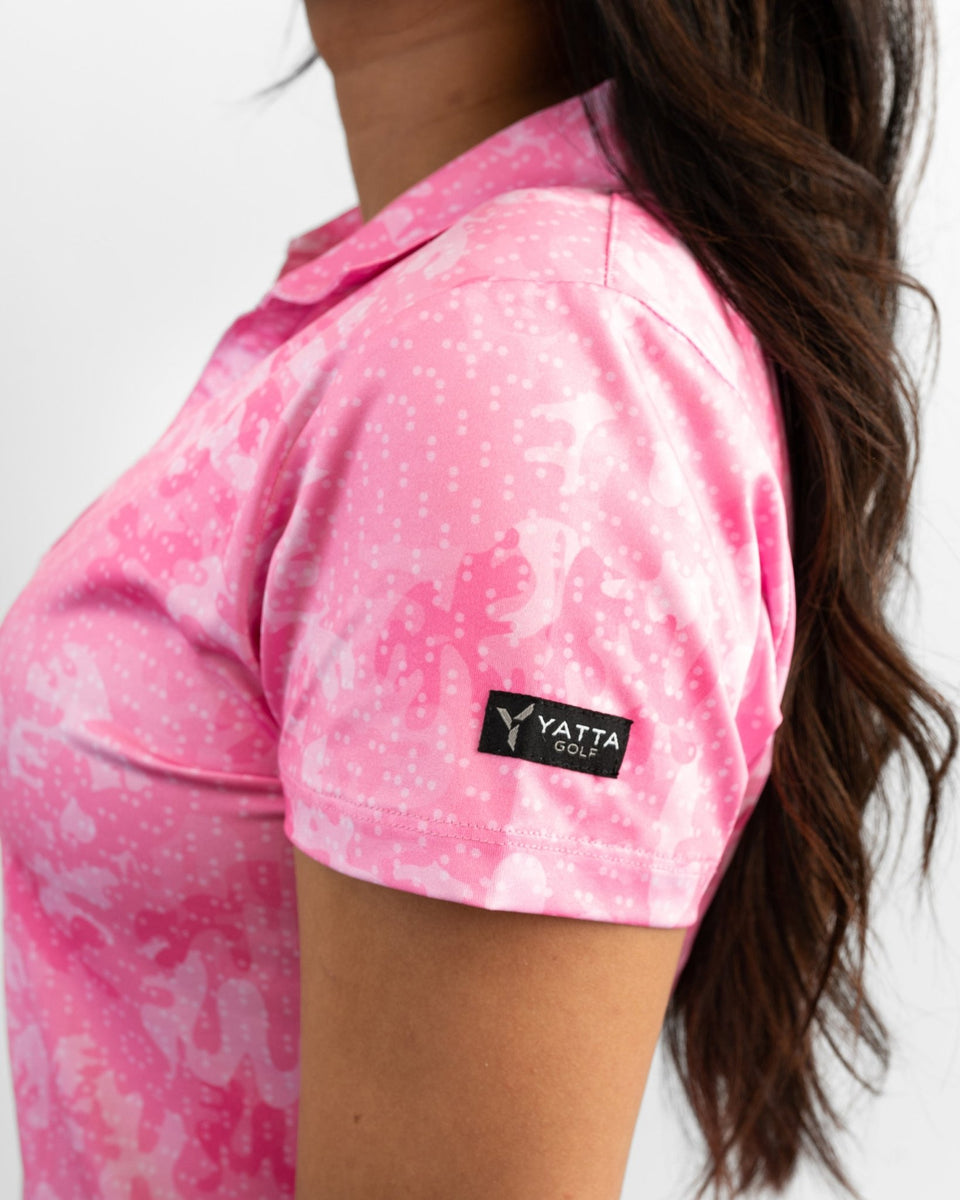 Womens Pink Camo Shirt. Seriously Fantastic Golf Polos. Only 39.95