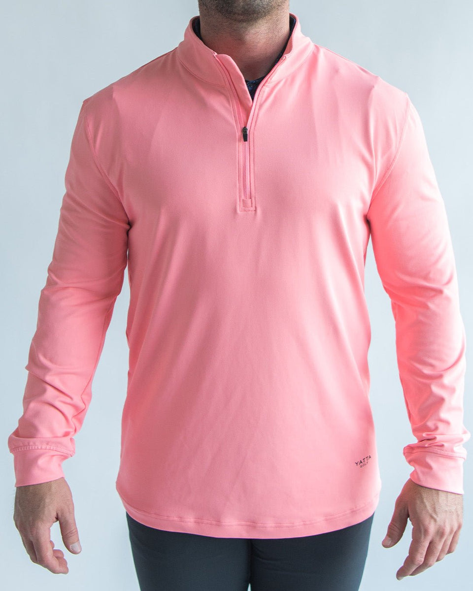 Pink quarter zip sweater sale