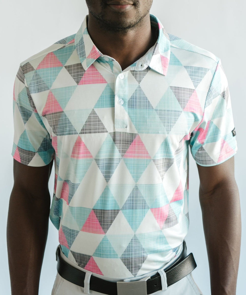 Vintage Black Polka Dot Men's Golf Shirts
