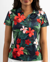 Jungle Hibiscus Women's Golf Polo
