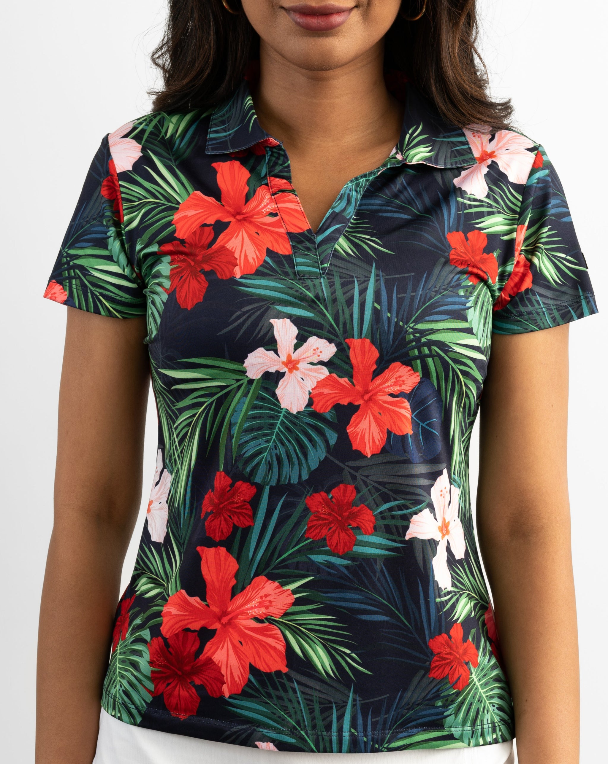 Floral polo womens hotsell