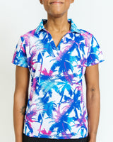 Azure Tropics Women's Golf Polo - Yatta Golf