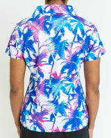 Azure Tropics Women's Golf Polo - Yatta Golf