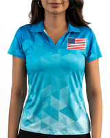 Baby Fade Women's Golf Polo. USA EDITION. - Yatta Golf