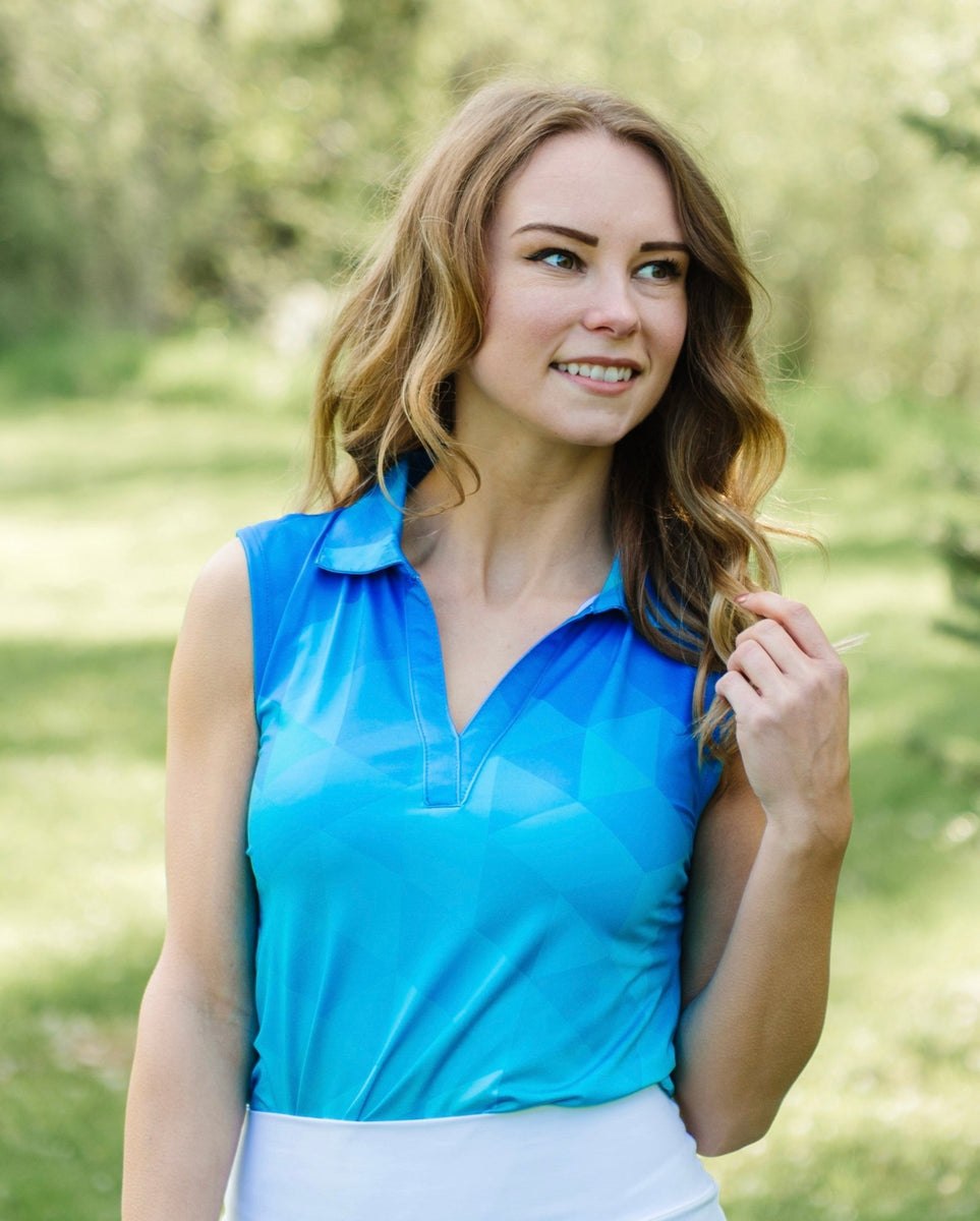 Light Blue Polo Top - Women's Sleeveless Baby Fade. Only $39.95 ...