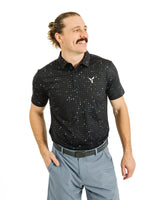 Black Glitter Golf Polo - Yatta Golf