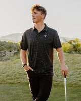 Black Glitter Golf Polo - Yatta Golf