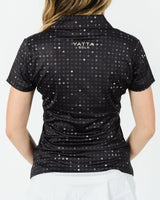 Black Glitter Women's Golf Polo - Yatta Golf