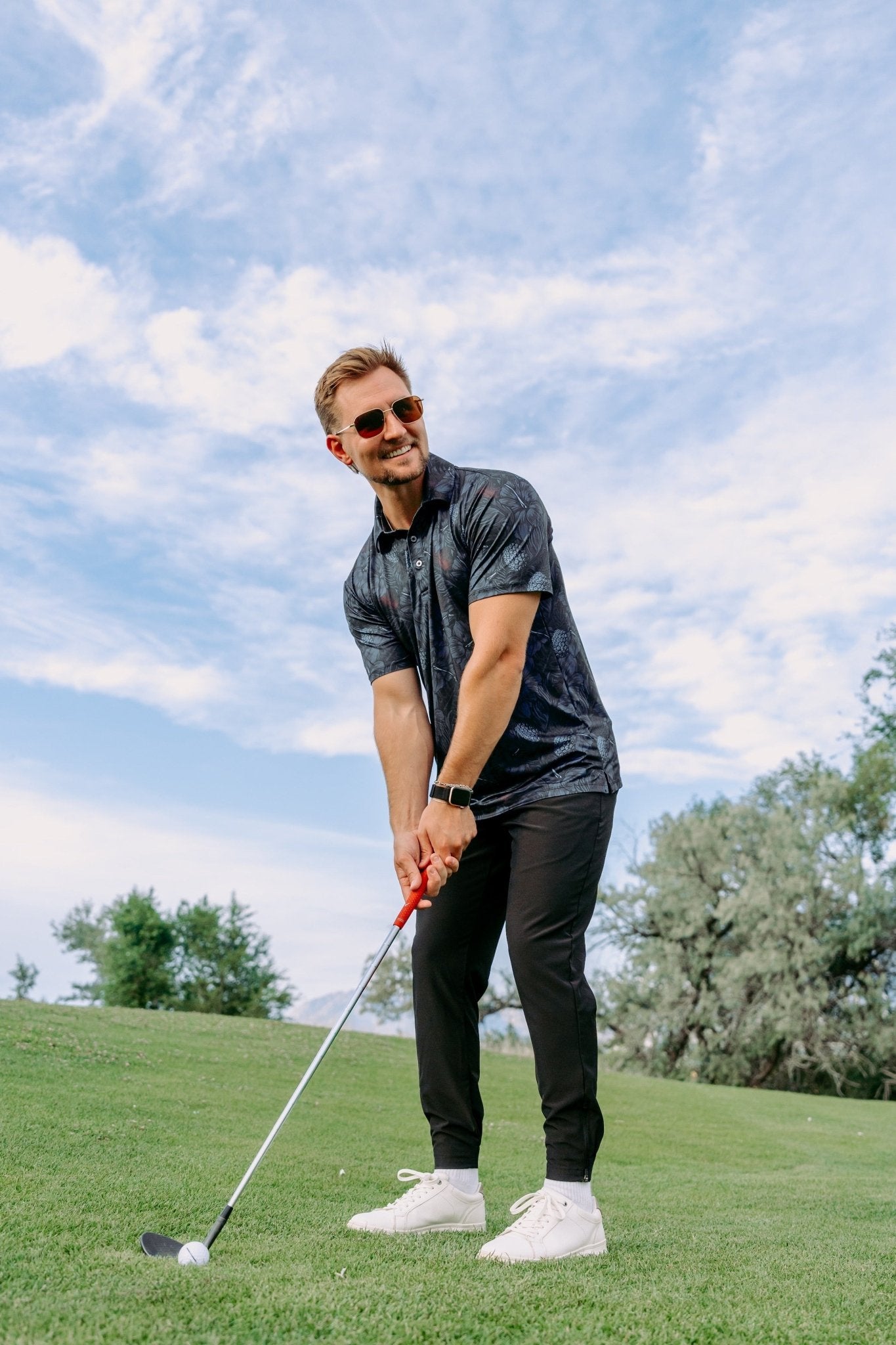 Dark Pineapple Golf Polo - Yatta Golf