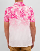 Hibiscus Fade Golf Polo - Yatta Golf