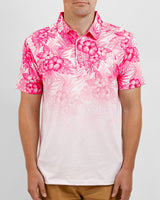 Hibiscus Fade Golf Polo - Yatta Golf