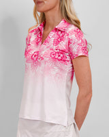 Hibiscus Fade Women's Golf Polo - Yatta Golf