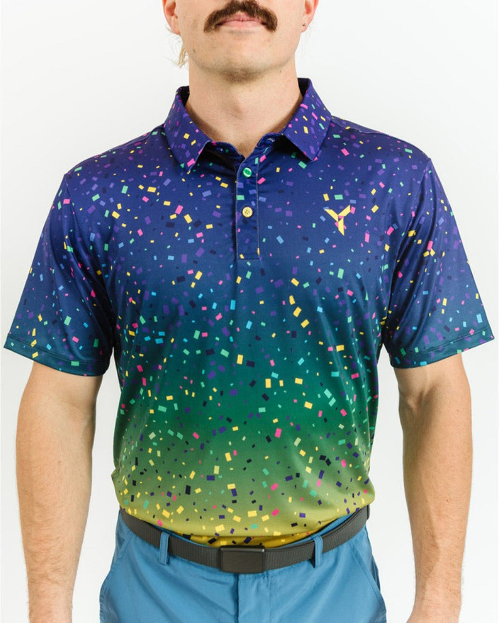 Mardi Gras Golf Polo. LIMITED EDITION. - Yatta Golf