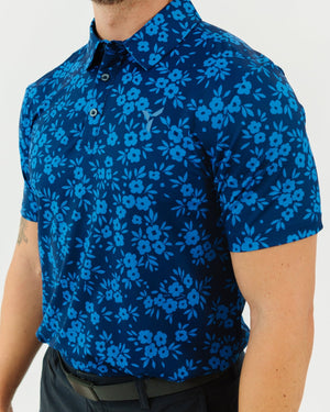 Navy Daisy Golf Polo - Yatta Golf