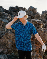 Navy Daisy Golf Polo - Yatta Golf
