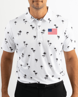 Palm Noir Golf Polo. USA EDITION. - Yatta Golf