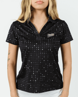 Purdue Black Glitter Women's Polo - Yatta Golf