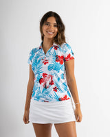 Red White & Beaches Women's Golf Polo - Yatta Golf