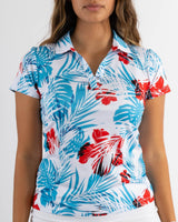 Red White & Beaches Women's Golf Polo - Yatta Golf