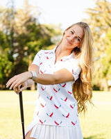 Ryde'r Die USA Golf Polo. Women's. LIMITED EDITION. - Yatta Golf