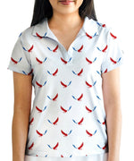 Ryde'r Die USA Golf Polo. Women's. LIMITED EDITION.