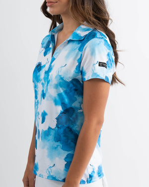 Sapphire Splash Women's Golf Polo - Yatta Golf