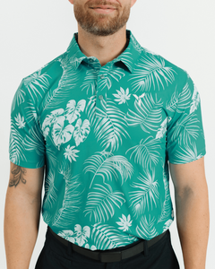 Teal Paradise Golf Polo - Yatta Golf