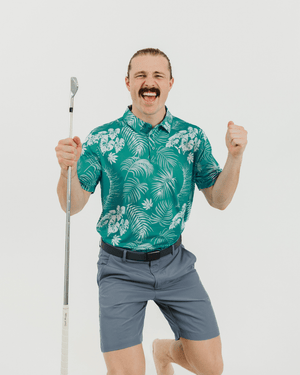 Teal Paradise Golf Polo - Yatta Golf