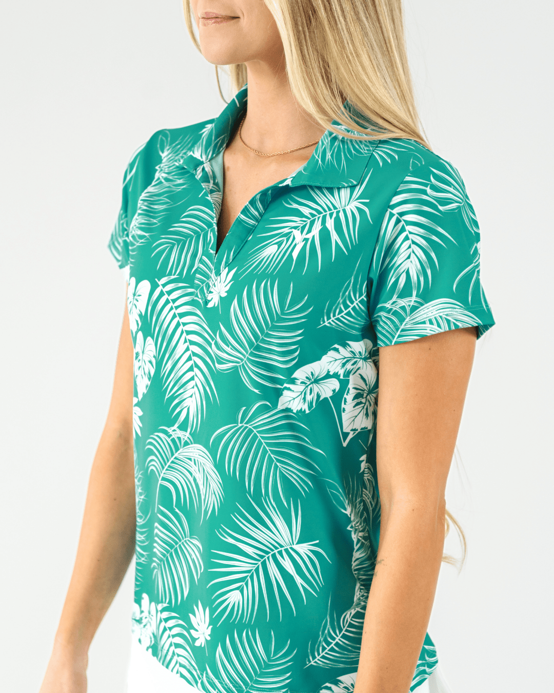 Teal Paradise Women's Golf Polo - Yatta Golf