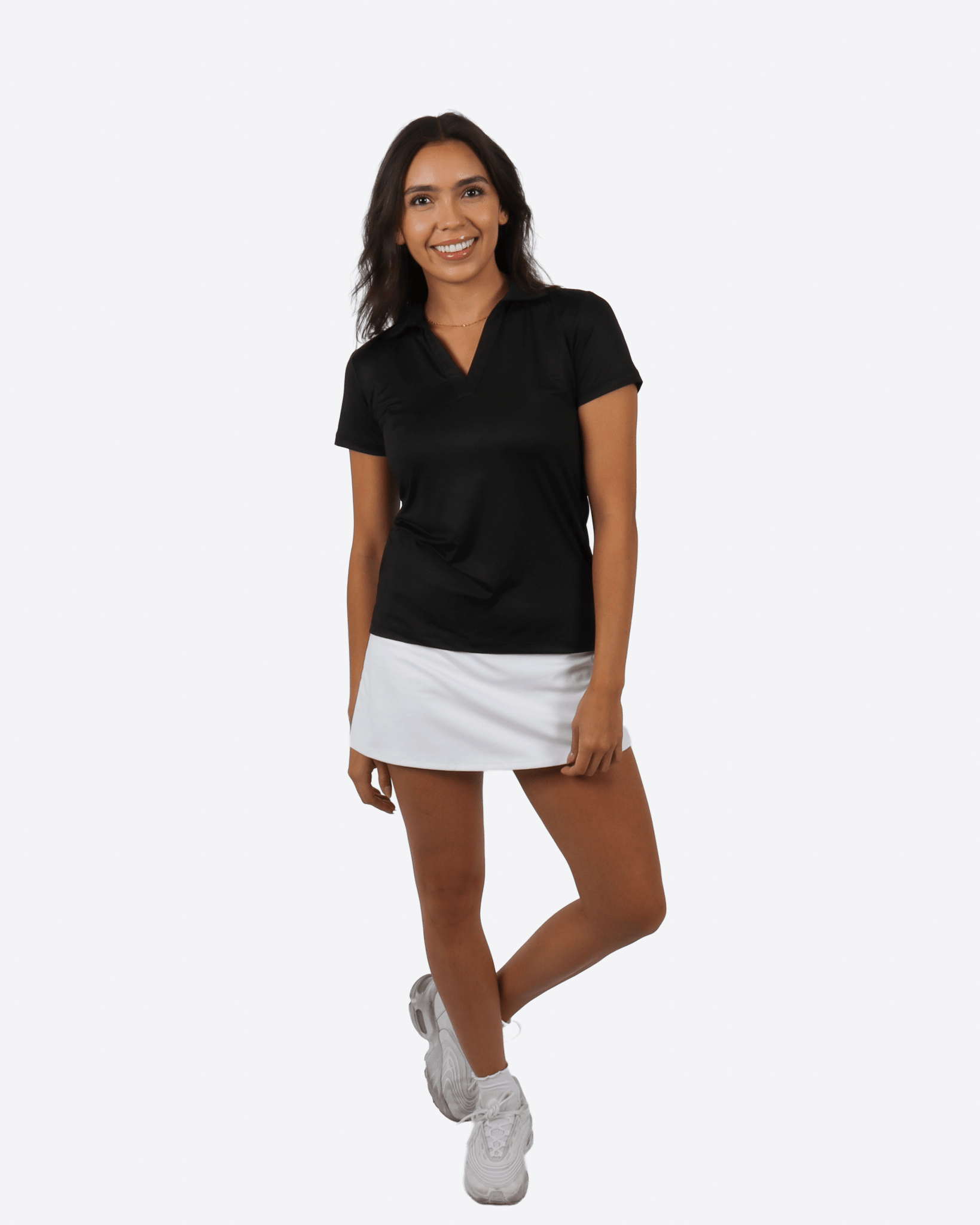 The Black Women's Golf Polo - Yatta Golf