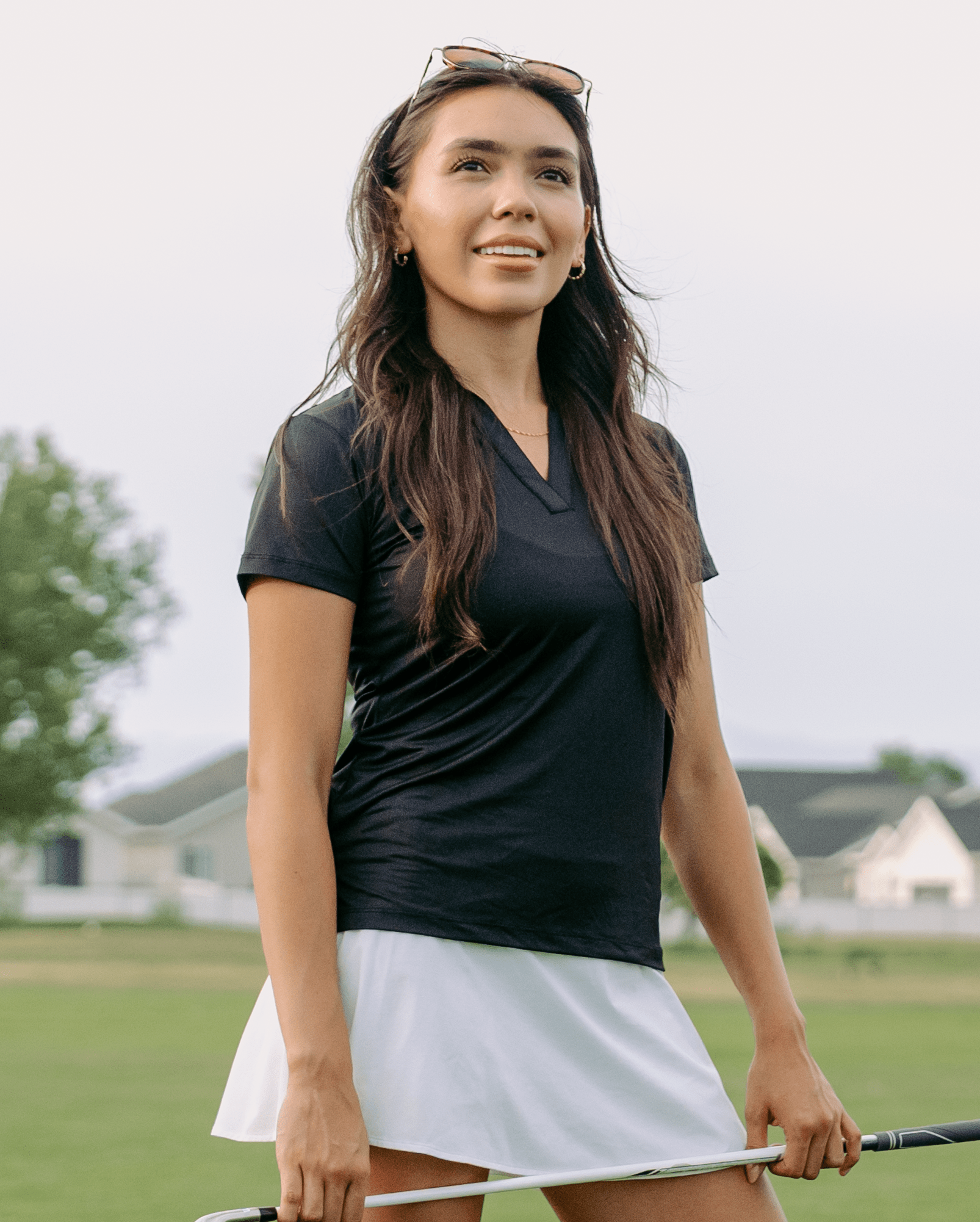 The Black Women's Golf Polo - Yatta Golf
