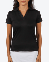 The Black Women's Golf Polo - Yatta Golf