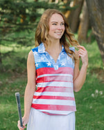 The Patriot Women's Sleeveless Golf Polo - Yatta Golf