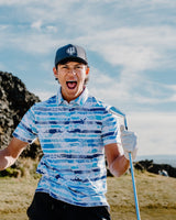 Tropical Blues Golf Polo - Yatta Golf