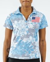 Tropical Mist Women's Golf Polo. USA Edition. - Yatta Golf
