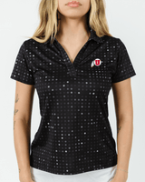 U of U Black Glitter Women's Golf Polo - Yatta Golf
