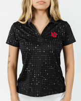 U of U Black Glitter Women's Golf Polo - Yatta Golf