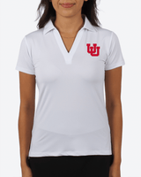 U of U White Women's Polo - Yatta Golf