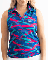 Women's 8 - Track Sleeveless Polo Cancer Awareness Edition - Yatta Golf