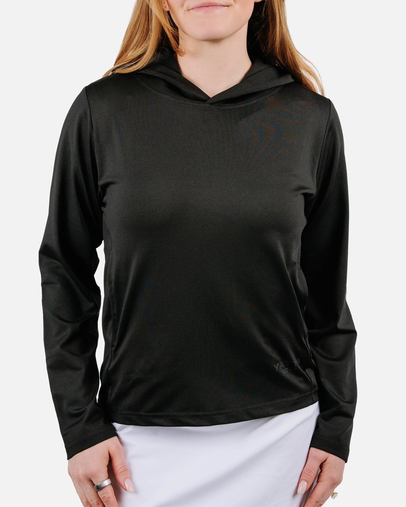 Women's Daybreak Performance Hoodie - Black - Yatta Golf