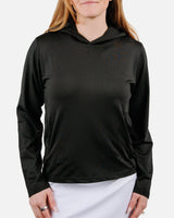 Women's Daybreak Performance Hoodie - Black - Yatta Golf