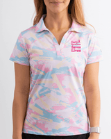 Women's Spring Track Polo Cancer Awareness Edition - Yatta Golf