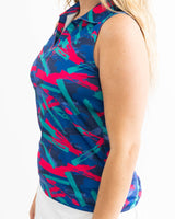 8-Track Women's Sleeveless Golf Polo - Yatta Golf
