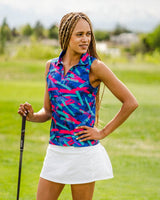 8-Track Women's Sleeveless Golf Polo - Yatta Golf