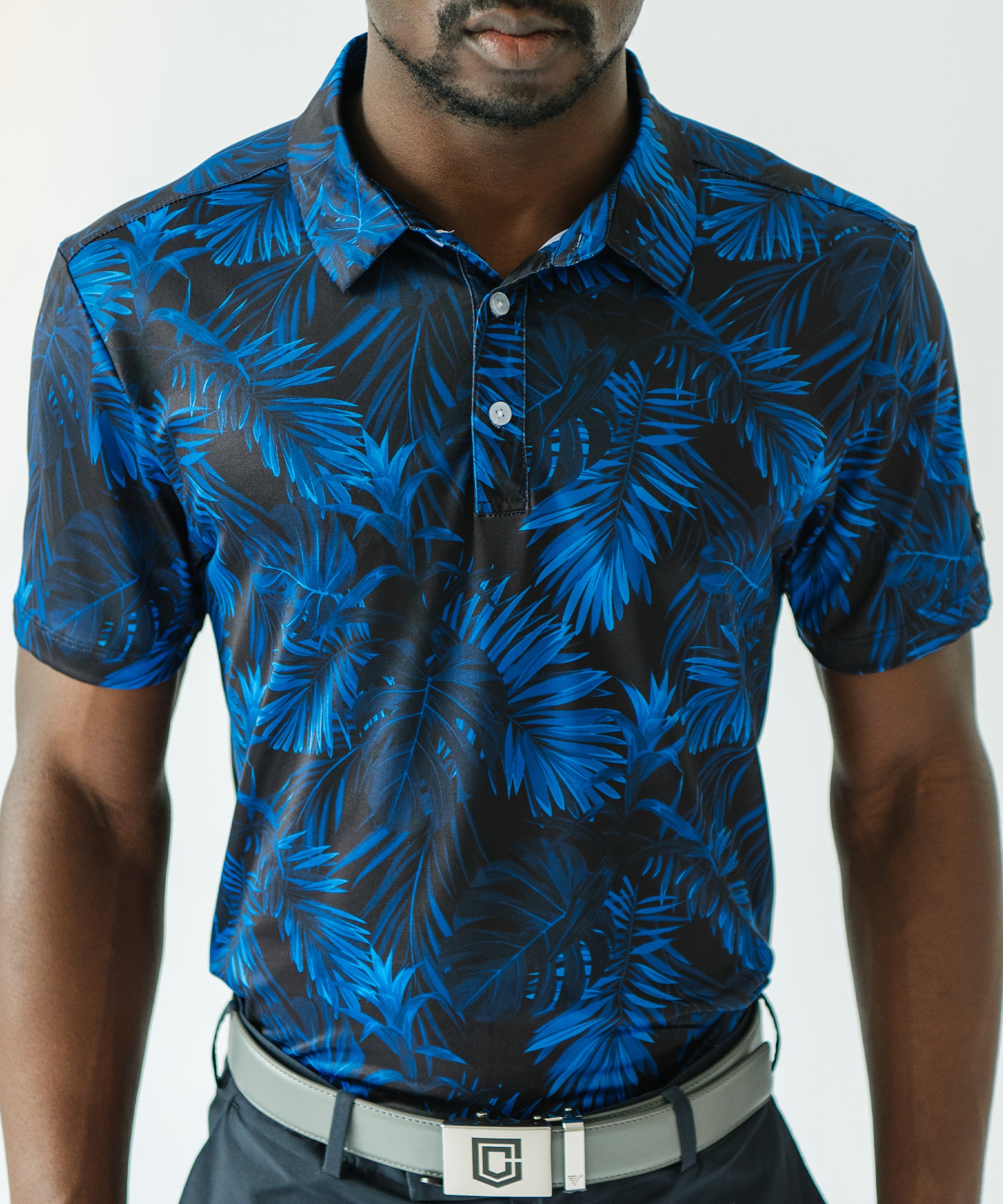 Yatta Golf Standout Performance Golf Polo Shirts Mens Midnight Blue L