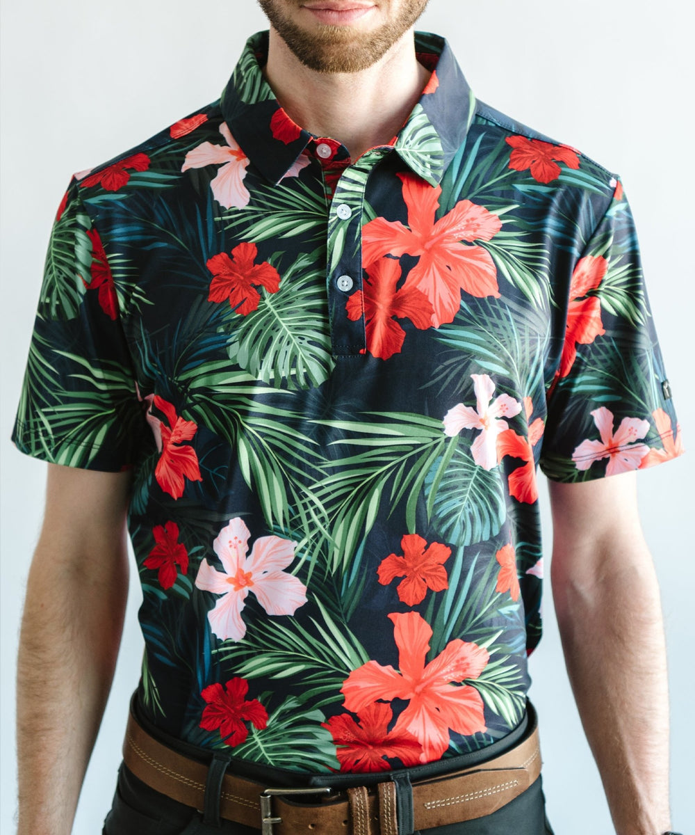 Hawaiian Golf Shirt - Jungle Hibiscus. Only $39.95. – Yatta Golf