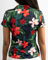 Jungle Hibiscus Women's Golf Polo - Yatta Golf